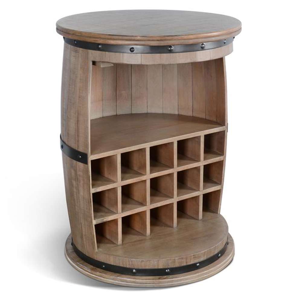Sunny Designs -  Half Barrel Wine Bar with Metal Accents - 2096DR veiw 1