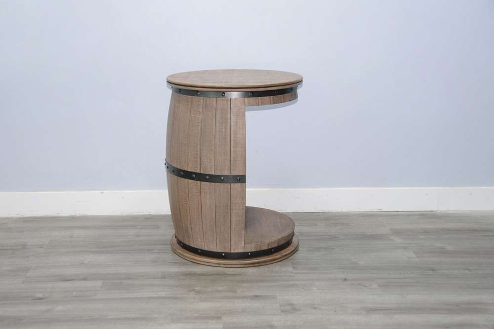 Sunny Designs -  Half Barrel Wine Bar with Metal Accents - 2096DR veiw 4