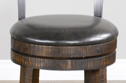 Sunny Designs - Homestead 24inH Barstool with Back & Swivel Cushion Seat in Dark Brown (Set of 2) - 1624TL2-B24 veiw 2