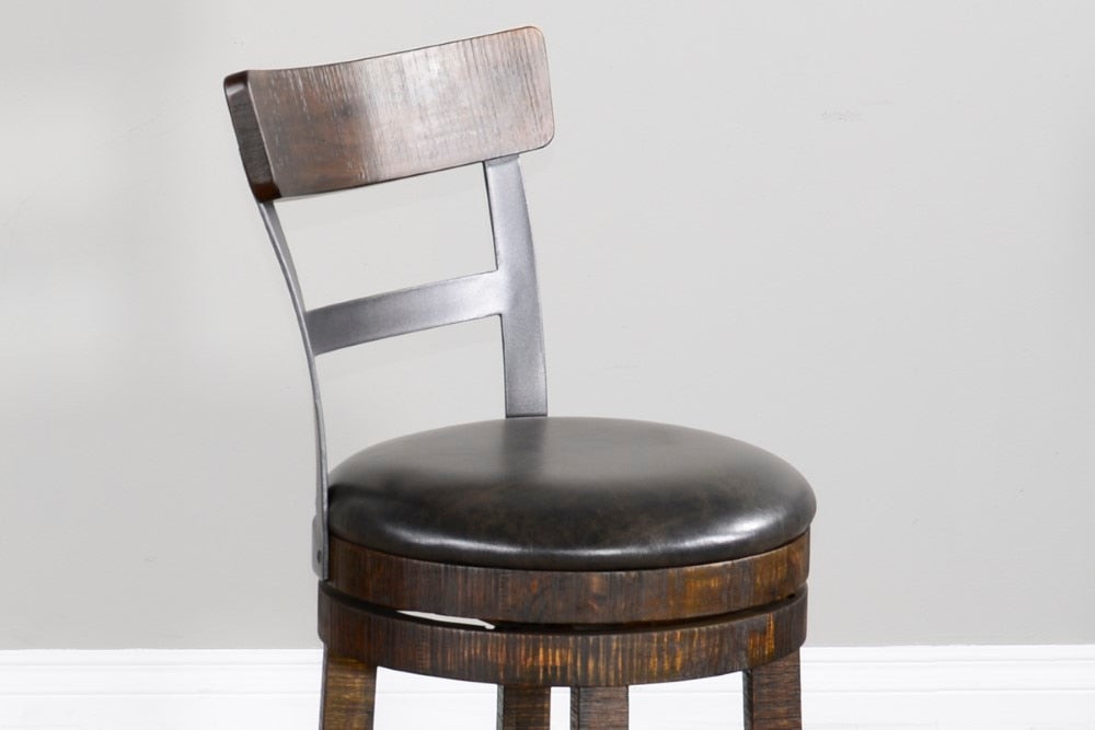 Sunny Designs - Homestead 24inH Barstool with Back & Swivel Cushion Seat in Dark Brown (Set of 2) - 1624TL2-B24 veiw 5