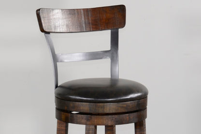 Sunny Designs - Homestead 30inH Barstool with Back & Swivel Cushion Seat in Dark Brown (Set of 2) - 1624TL2-B30 veiw 2