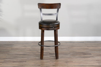 Sunny Designs - Homestead 30inH Barstool with Back & Swivel Cushion Seat in Dark Brown (Set of 2) - 1624TL2-B30 veiw 5