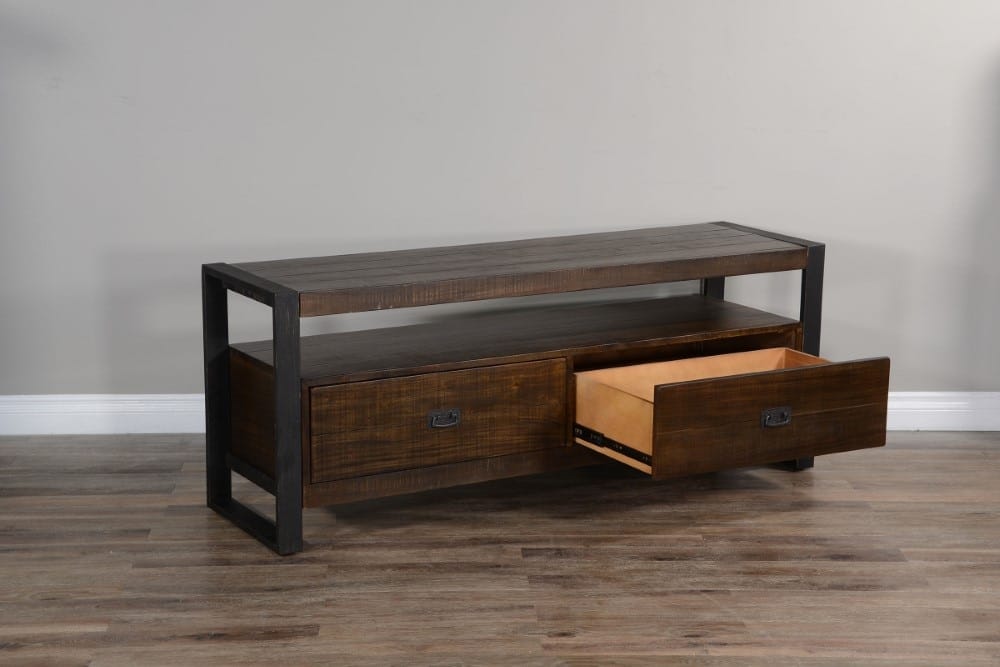 Sunny Designs - Homestead 64in TV Console in Dark Brown - 3568TL2-64 veiw 2