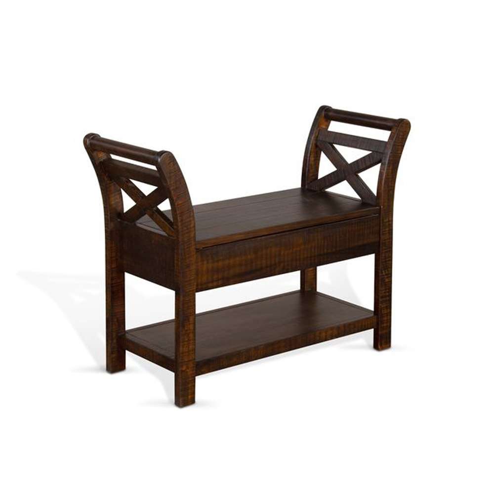 Sunny Designs - Homestead -  Accent Bench with Storage, Wood Seat - 2075TL veiw 1