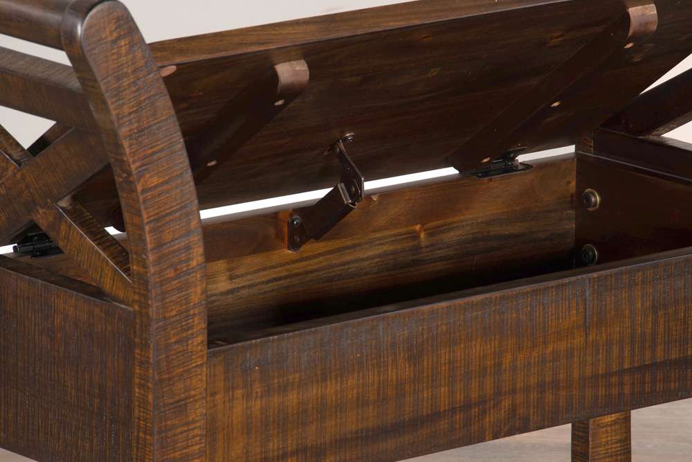 Sunny Designs - Homestead -  Accent Bench with Storage, Wood Seat - 2075TL veiw 3