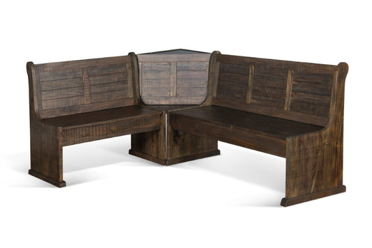 Sunny Designs - Homestead Corner Bench (Nook) in Dark Brown - 0113TL-BL_BS veiw 1