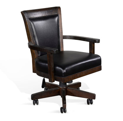 Sunny Designs - Homestead Game Chair with Casters and Back & Cushion Seat in Dark Brown - 1444TL2 veiw 1