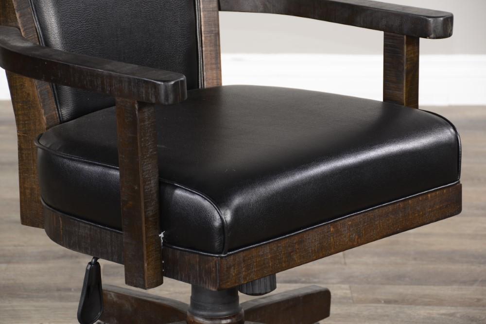 Sunny Designs - Homestead Game Chair with Casters and Back & Cushion Seat in Dark Brown - 1444TL2 veiw 3