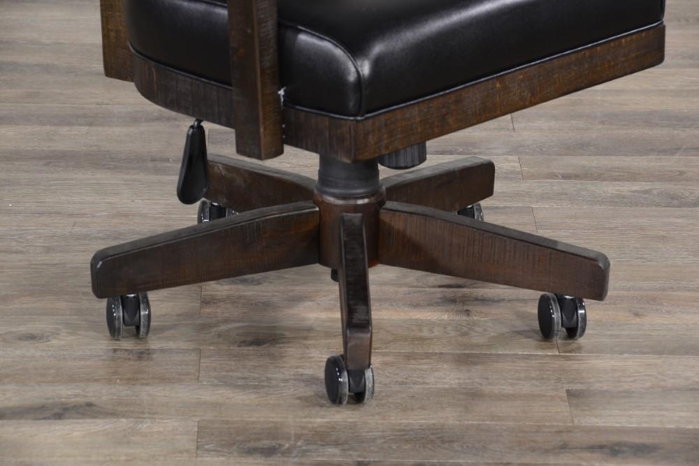 Sunny Designs - Homestead Game Chair with Casters and Back & Cushion Seat in Dark Brown - 1444TL2 veiw 4