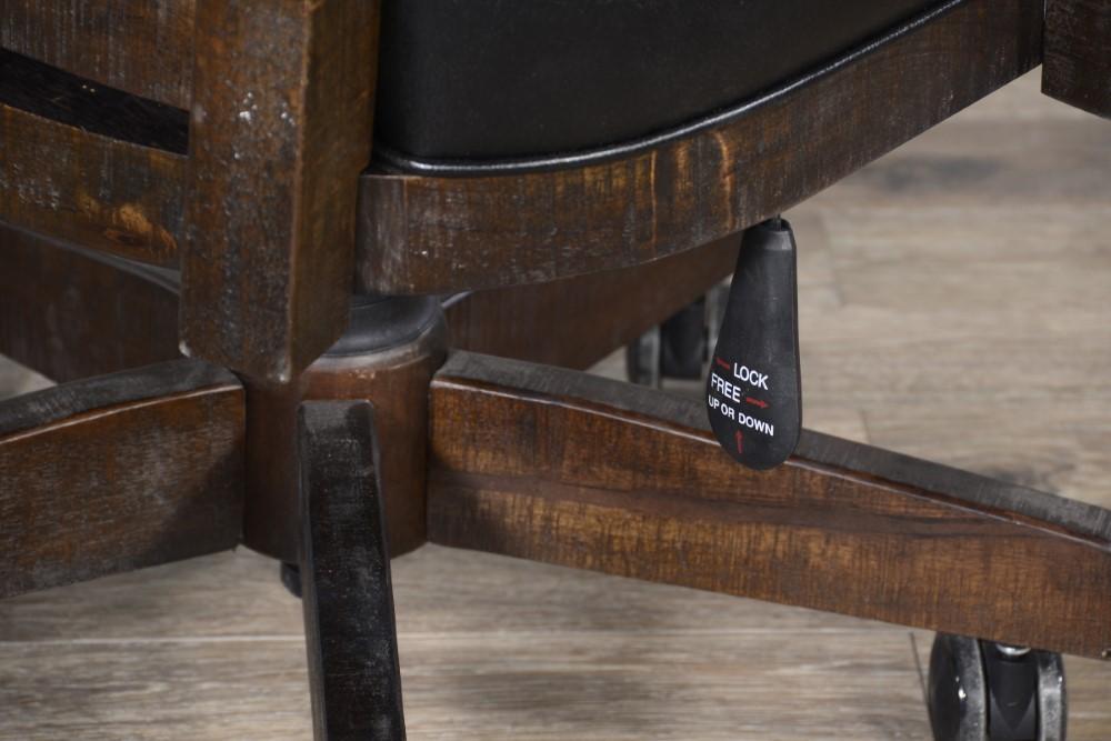 Sunny Designs - Homestead Game Chair with Casters and Back & Cushion Seat in Dark Brown - 1444TL2 veiw 5