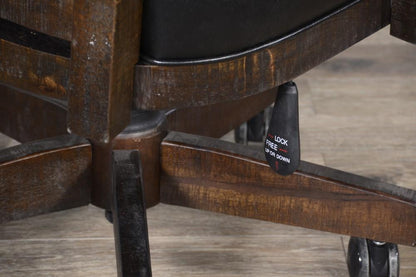 Sunny Designs - Homestead Game Chair with Casters and Back & Cushion Seat in Dark Brown - 1444TL2 veiw 5