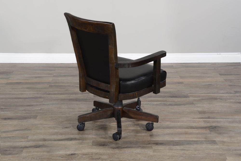 Sunny Designs - Homestead Game Chair with Casters and Back & Cushion Seat in Dark Brown - 1444TL2 veiw 7