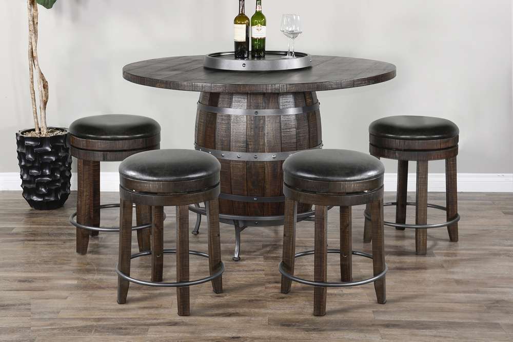 Sunny Designs - Homestead -  Round Pub Table with Wine Barrel Base - 1038TL2 veiw 6