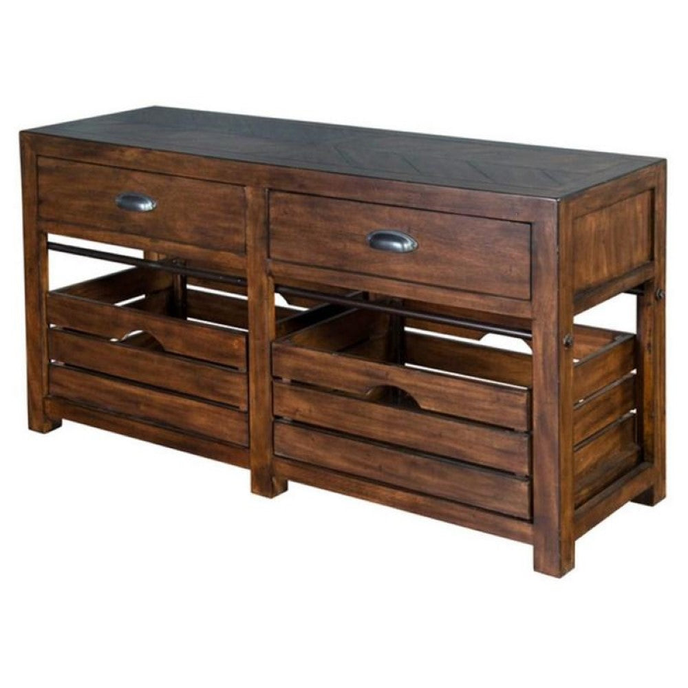 Sunny Designs - Homestead Sofa Table - Dark Brown - 3266TL-S veiw 1