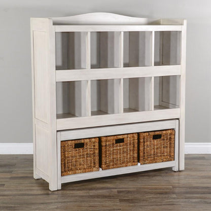 Sunny Designs - Marble White Storage Bookcase and Bench - White - 2993MW veiw 1