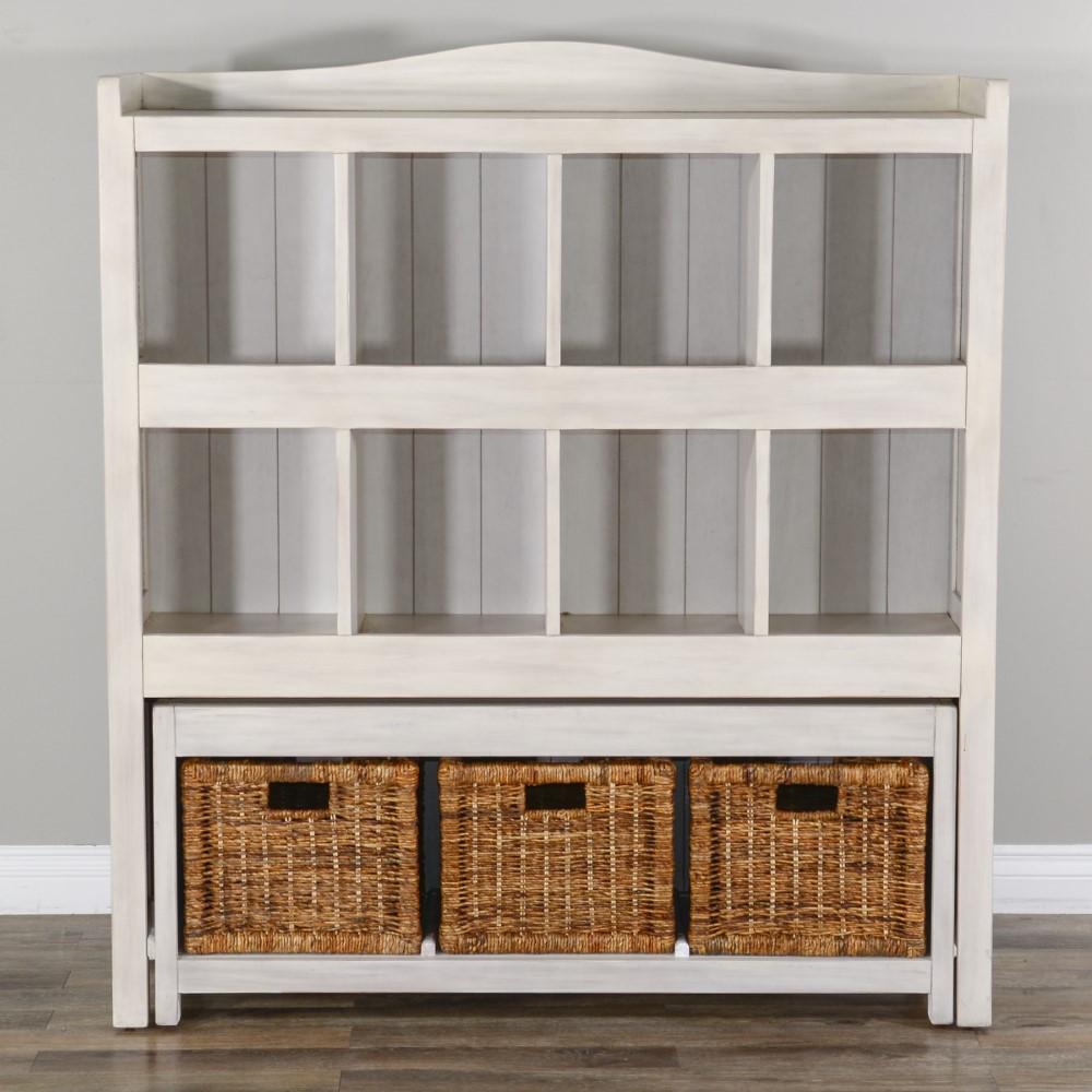 Sunny Designs - Marble White Storage Bookcase and Bench - White - 2993MW veiw 3