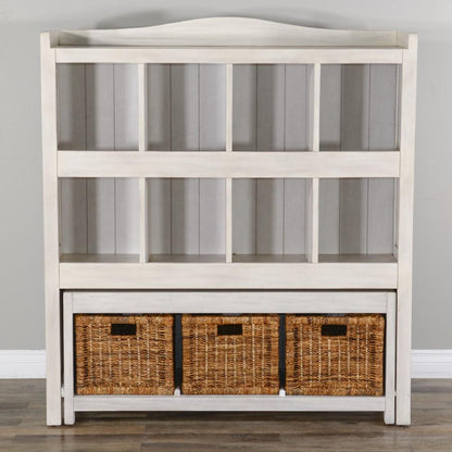 Sunny Designs - Marble White Storage Bookcase and Bench - White - 2993MW veiw 3