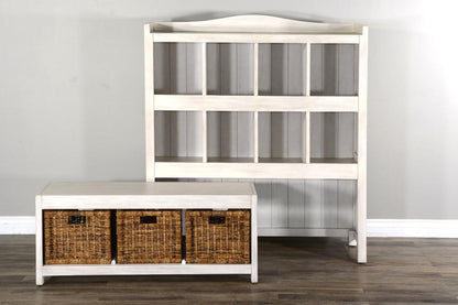 Sunny Designs - Marble White Storage Bookcase and Bench - White - 2993MW veiw 4