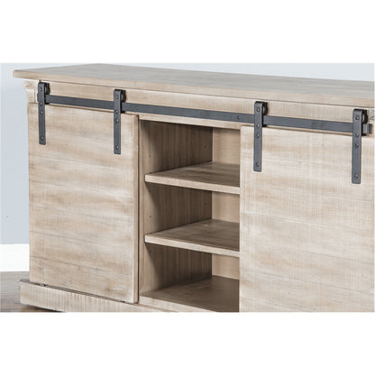 Sunny Designs - Mountain Ash Barn Door 65in TV Console in Light Taupe - 3577MA-2 veiw 8