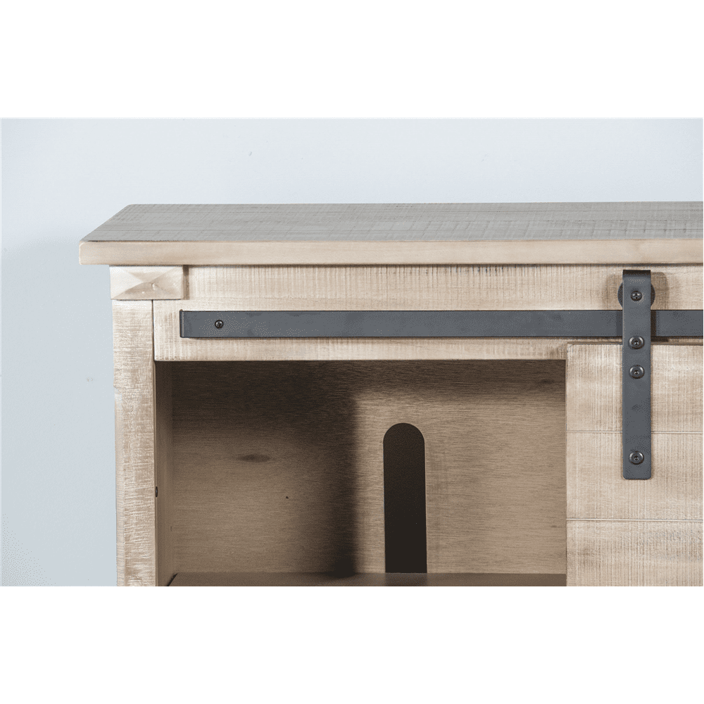 Sunny Designs - Mountain Ash Barn Door 65in TV Console in Light Taupe - 3577MA-2 veiw 9