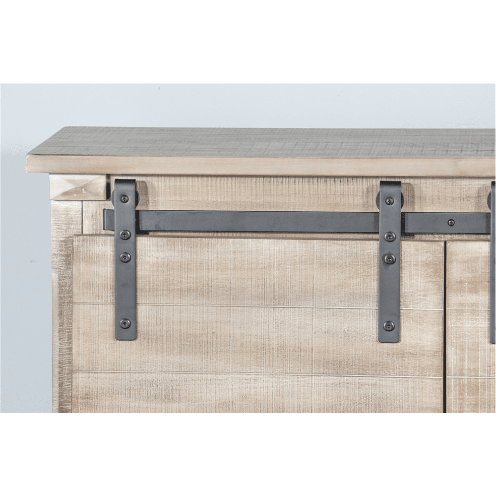 Sunny Designs - Mountain Ash Barn Door 65in TV Console in Light Taupe - 3577MA-2 veiw 10