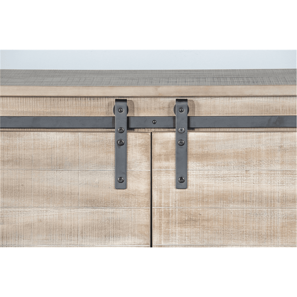 Sunny Designs - Mountain Ash Barn Door 65in TV Console in Light Taupe - 3577MA-2 veiw 11
