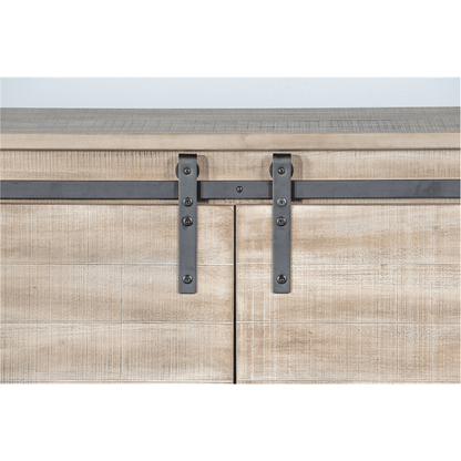 Sunny Designs - Mountain Ash Barn Door 65in TV Console in Light Taupe - 3577MA-2 veiw 11