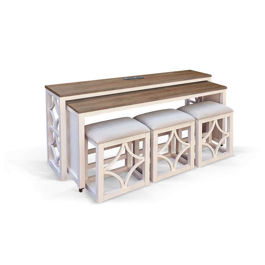 Sunny Designs -  Nesting 5-Piece Console Table with Stools - 2114MB veiw 1