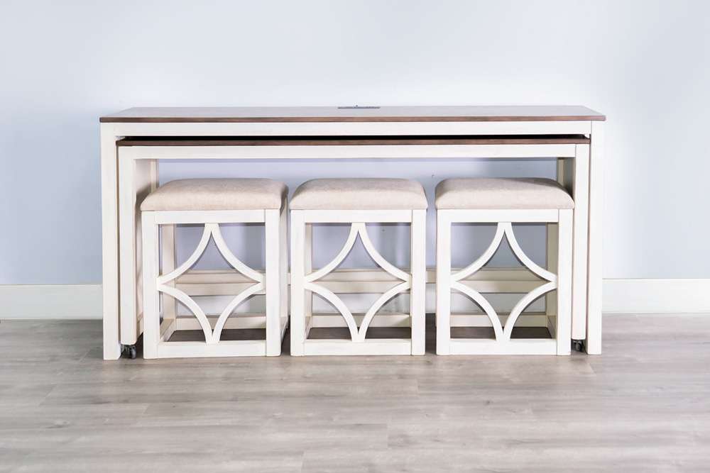 Sunny Designs -  Nesting 5-Piece Console Table with Stools - 2114MB veiw 3