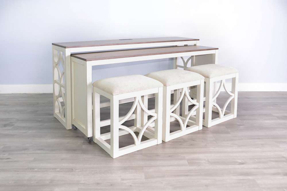 Sunny Designs -  Nesting 5-Piece Console Table with Stools - 2114MB veiw 4