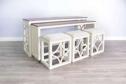 Sunny Designs -  Nesting 5-Piece Console Table with Stools - 2114MB veiw 4