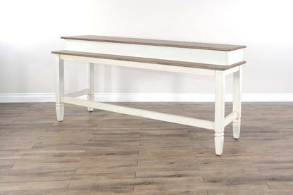 Sunny Designs -  Pasadena Farmhouse Mahogany Console Table in Off White-Light Brown - 3170MB-CT veiw 2