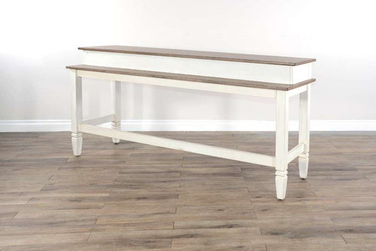 Sunny Designs -  Pasadena Farmhouse Mahogany Console Table in Off White-Light Brown - 3170MB-CT veiw 2