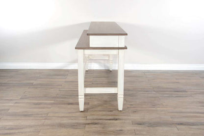 Sunny Designs -  Pasadena Farmhouse Mahogany Console Table in Off White-Light Brown - 3170MB-CT veiw 3