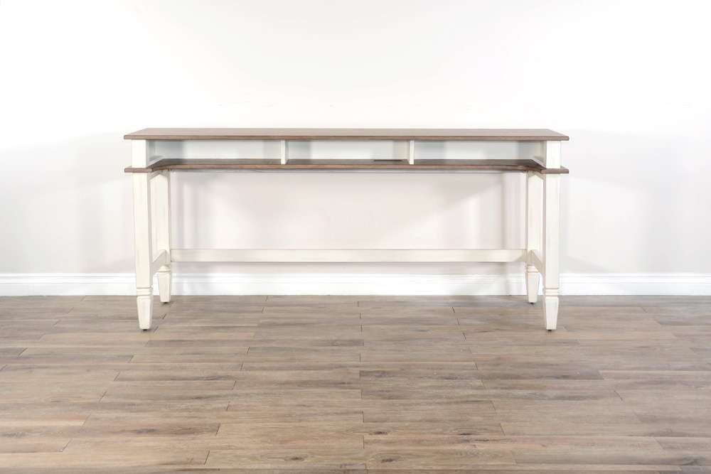 Sunny Designs -  Pasadena Farmhouse Mahogany Console Table in Off White-Light Brown - 3170MB-CT veiw 4
