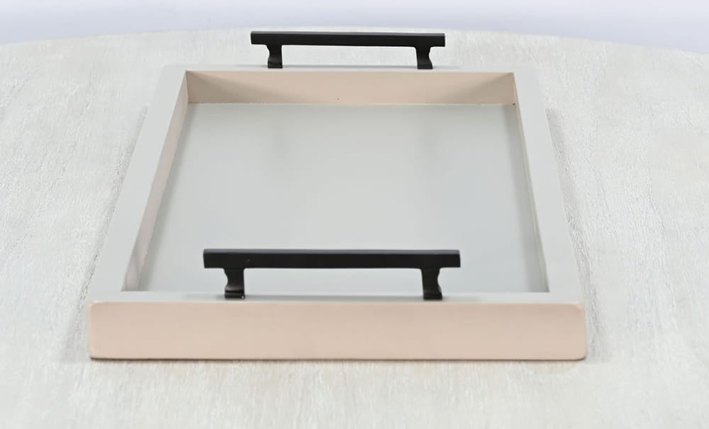 Sunny Designs - Rectangular Tessa Wood Dining Table Tray - Light Grey  - 2151PV view 1