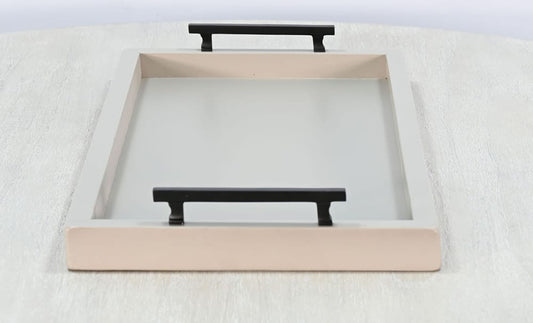 Sunny Designs - Rectangular Tessa Wood Dining Table Tray - Light Grey  - 2151PV view 1
