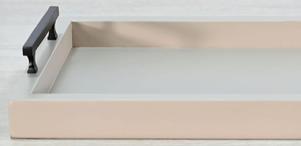 Sunny Designs - Rectangular Tessa Wood Dining Table Tray - Light Grey  - 2151PV view 3