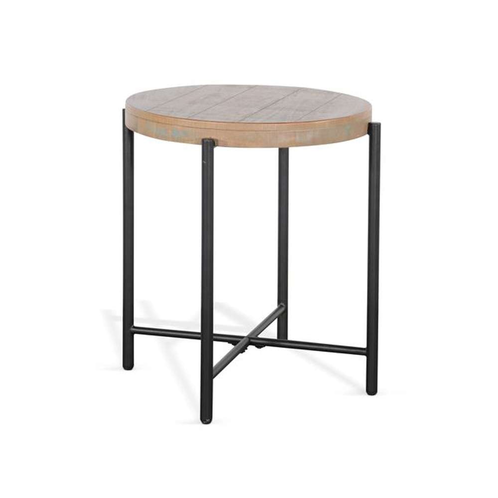 Sunny Designs -  Round  22in Distressed Chair Side Table - 3161WB-CS veiw 1