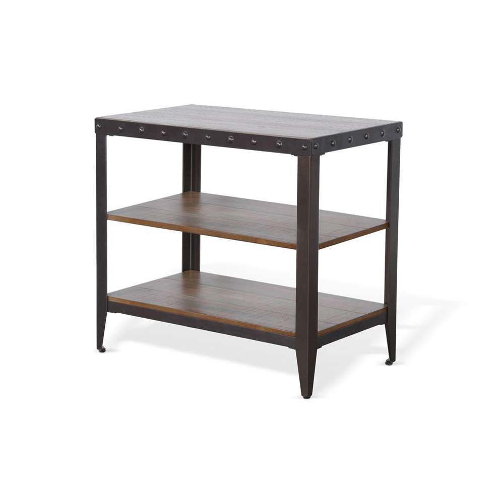 Sunny Designs -  San Diego Metal & Solid Wood Chair Side Table in Brown - 3173AB-CS veiw 1