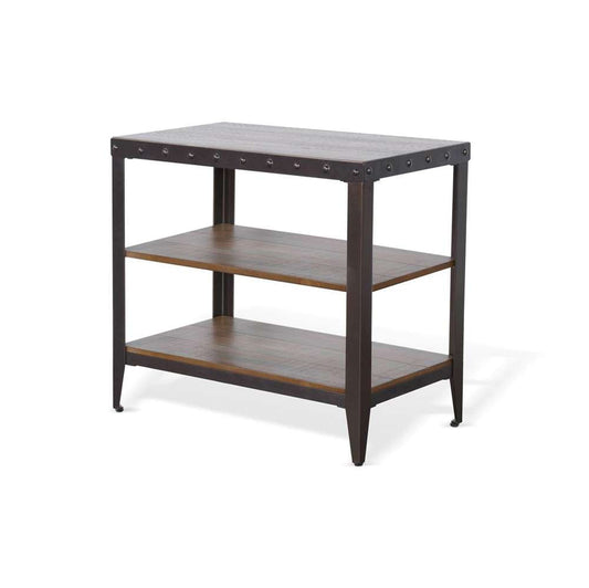 Sunny Designs -  San Diego Metal & Solid Wood Chair Side Table in Brown - 3173AB-CS veiw 1