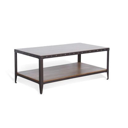 Sunny Designs -  San Diego Metal & Solid Wood Coffee Table in Brown - 3173AB-C veiw 1