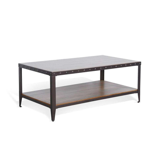 Sunny Designs -  San Diego Metal & Solid Wood Coffee Table in Brown - 3173AB-C veiw 1