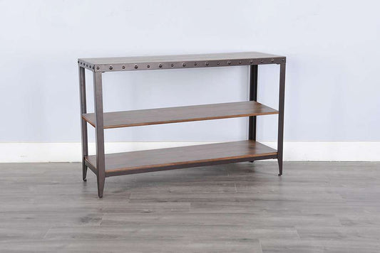 Sunny Designs -  San Diego Metal & Solid Wood Sofa Table in Brown - 3173AB-S veiw 1