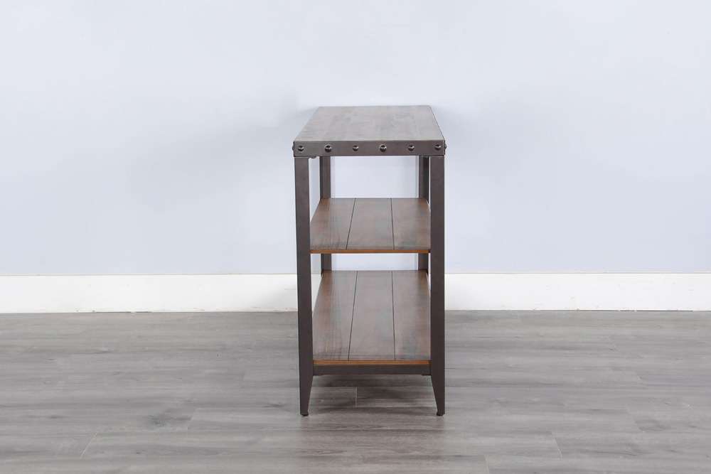 Sunny Designs -  San Diego Metal & Solid Wood Sofa Table in Brown - 3173AB-S veiw 3