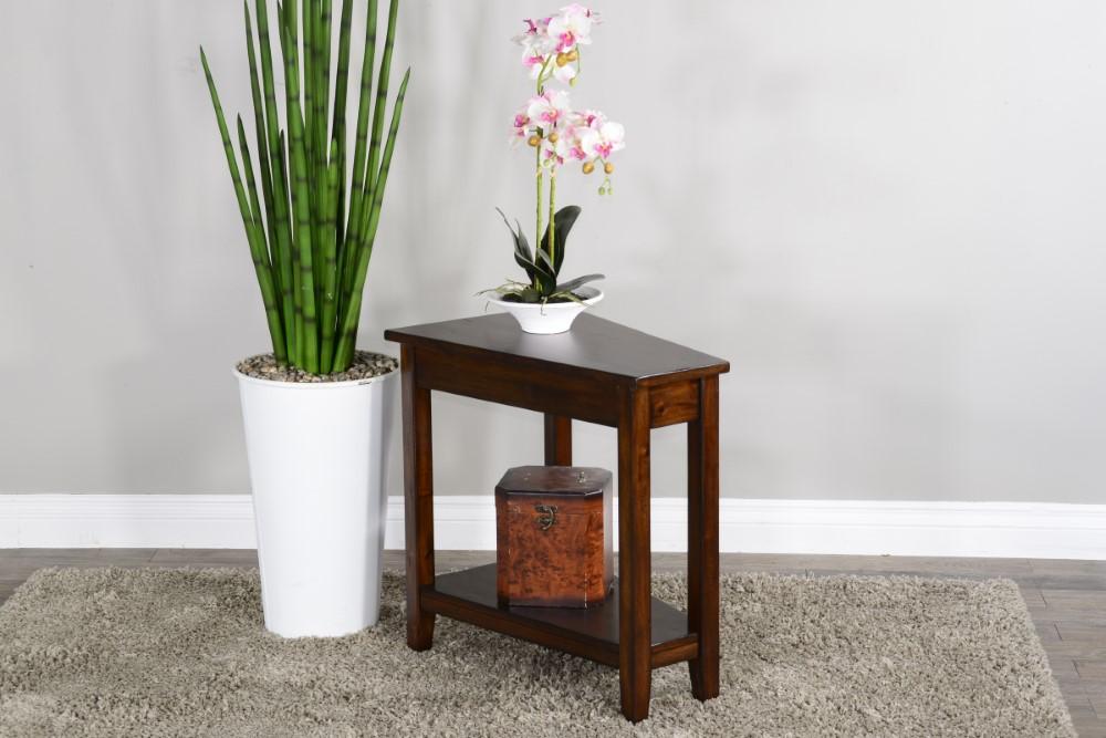 Sunny Designs - Santa Fe Chair Side Table with 1 Shelf in Dark Chocolate - 2226DC2 veiw 2