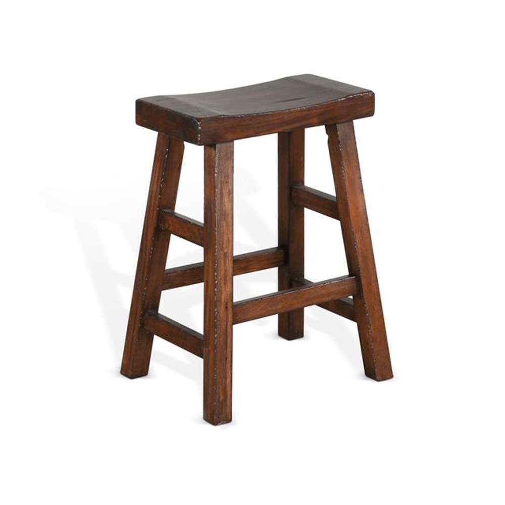 Sunny Designs - Santa Fe -  Counter Saddle Seat Stool, Wood Seat (Set of 2) - 1768DC2-24 veiw 1