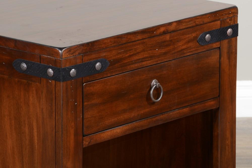 Sunny Designs - Santa Fe End Table with Distressed Metal Accentsin Dark Brown - 3211DC2-E veiw 4