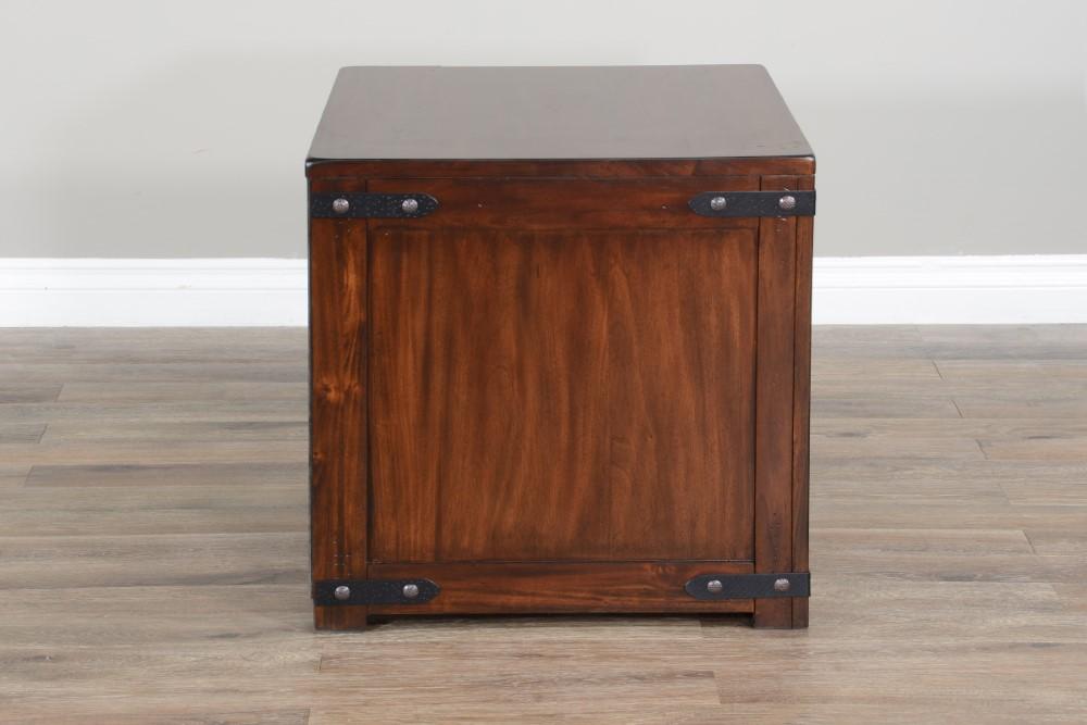 Sunny Designs - Santa Fe End Table with Distressed Metal Accentsin Dark Brown - 3211DC2-E veiw 6