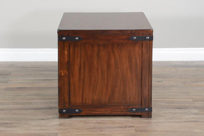 Sunny Designs - Santa Fe End Table with Distressed Metal Accentsin Dark Brown - 3211DC2-E veiw 6